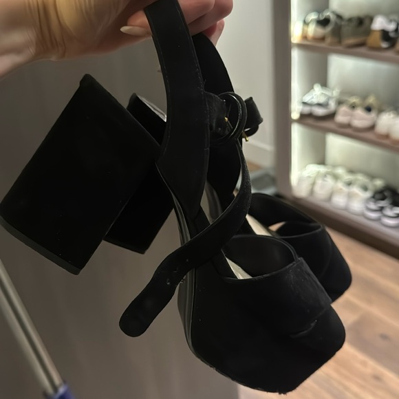 Black Prada suede platform sandals - Picture 1 of 4